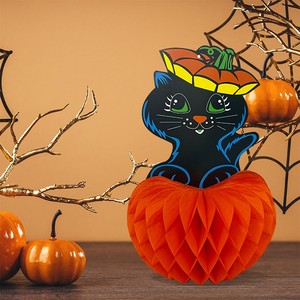 Decorazioni di Halloween: Pipistrelli, Zucche, Ornamenti di Carta a Forma di Pipistrello, Palline 3D a Nido d'Ape per Decorazioni Sospese per Feste - Product Image 6