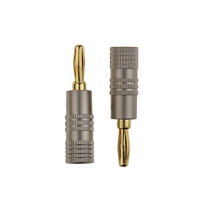 Conector de Audio Tipo Banana de 4mm Chapado en Oro con Tornillos de Seguridad para Cable de Altavoz