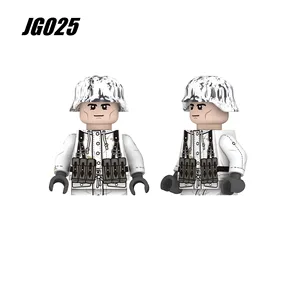 JG022-JG027 militaire blocs WW2 allemagne soldat hiver neige soldat petites particules bloc de construction jouets enfants