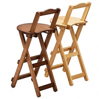 Tabouret de bar pliable en bambou simple avec dossier, design minimaliste moderne pour salon et bar, mobilier de bar