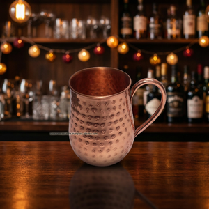 Mug Moscow Mule en cuivre pur de grande capacité, design martelé artisanal classique, pour bar, cadeau d'anniversaire, prix de gros - Product Image 3