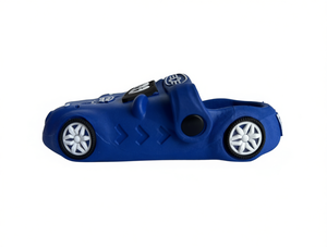 Pantofole con motivo auto blu per ragazzi, taglia 23-30, scarpe estive antiscivolo per bambini, tomaia in PVC, suola in gomma - Product Image 1