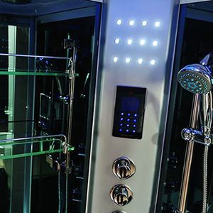 Luxe Stoomcompartiment In Inloopdouche Schuifvoetmassage Zwarte Achterwand Stoombad Douche - Product Image 4