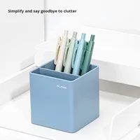 Deli nouveau Style multifonctionnel en plastique porte-stylo épaissi stylo douille boîte de rangement carré conception fournitures de bureau bureau