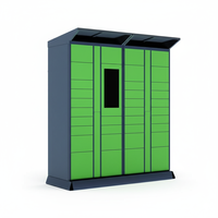 Casier de livraison de colis multi-portes intelligent extérieur Linqu avec écran et caméra intégrés, résistant à la rouille, capacité de plus de 156 lb