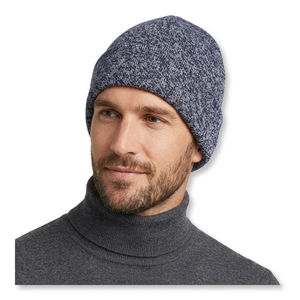 Gorro de Punto Acrílico Gris para Hombre, Estilo Casual para Invierno, Cálido, 56-58 cm de Circunferencia de Cabeza, 2027 - Product Image 2