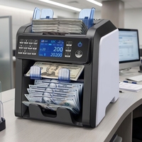 Compteuse de billets verticale intelligente multi-devises spécifique aux banques pour le comptage des devises étrangères (Dollar, Euro) et la sommation des montants