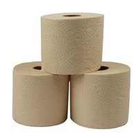 Lampur papier hygiénique écologique absorbant et à chasse d'eau OEM papier toilette en bambou vierge gaufré à dissolution rapide pour salle de bain
