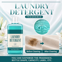 Détergent liquide pour lessive OEM personnalisé, parfum frais longue durée, produits de nettoyage, parfum d'hortensia, emballage mural droit