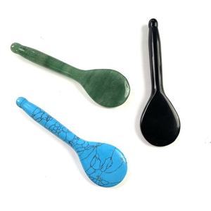 Jade löffel geformtes <span class=keywords><strong>Gua</strong></span> <span class=keywords><strong>Sha</strong></span> Werkzeug Natürlicher Rosenquarz stein Akupunktur stift für Gesichts hals Augen massage Schönheits produkt - Product Image 5