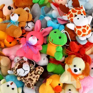 Aitbay 30 팩 미니 봉제 동물 장난감 세트, 파티 호의를 위한 귀여운 작은 인형 동물 열쇠 고리 세트, 어린이 발렌타인 G