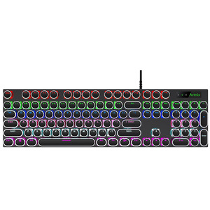 104 Keys <strong>Pudding</strong> Round <strong>Keycaps</strong> Double Color Injection Electroplating Punk <strong>Keycaps</strong> for Keyboard - Product Image 2