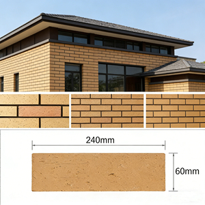 Briques de <span class=keywords><strong>parement</strong></span> à face fendue, carreaux de clinker, briques fines pour villas, appartements, bâtiments commerciaux, façades de maisons - Product Image 1