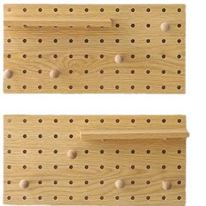 Wooden Wall <b>Shelf</b> Pegboard Storage <b>Rack</b> Rectangle Adjustable Wall Mounted Type Multi Color Panel Entryway Display <b>Rack</b> - Product Image 5