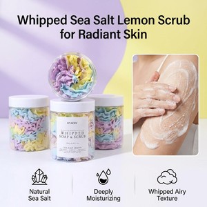 Exfoliante Corporal Natural Batido de 250ml con Sal Marina y Limón, Jabón Exfoliante con Manteca de Karité y Aceite de Coco, Marca Privada OEM - Product Image 1