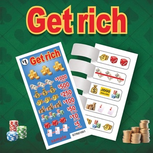 Jeu de tirage à gratter classique avec impression numérique, format ticket personnalisé, données de gagnant, griffes à déchirer - Product Image 2