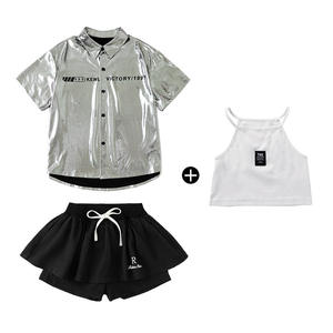 Tenues <span class=keywords><strong>de</strong></span> scène modernes pour enfants, ensembles <span class=keywords><strong>de</strong></span> <span class=keywords><strong>danse</strong></span> tendance, vêtements <span class=keywords><strong>de</strong></span> <span class=keywords><strong>danse</strong></span> <span class=keywords><strong>jazz</strong></span> et streetwear, imprimé numérique en polyester - Product Image 2