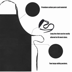 Noir Gris Plain Design Lin Polyester Hommes Femmes Protection Cuisine Nettoyage Tablier <span class=keywords><strong>de</strong></span> Cuisine avec Impression <span class=keywords><strong>de</strong></span> Logo Personnalisé - Product Image 6