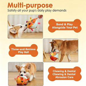 Squeaky Plush Dog Toy Ball Bite Resistant Molar Chew Ball Interactive Self-entertainment Pet Toy for Dogs Daily Training Play - Product Image 2