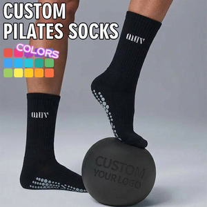 Chaussettes de yoga et de pilates antidérapantes BiLu avec logo brodé personnalisé, chaussettes en coton pour femmes, multicolores, réglables, directement de l'usine - Product Image 3
