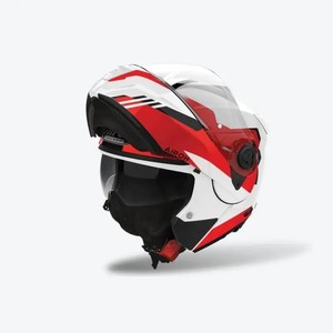 Casque modulaire Airoh Specktre Clever rouge et blanc, protection pour moto - Product Image 1