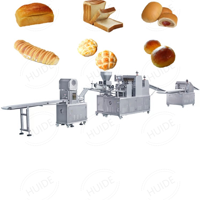 Huide stainless steel high efficiency loaf toast bread production line automatic bread roll machine