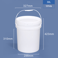 Ember Plastik Bulat 30L (7 Galon) PP Food Grade dengan Tutup, Grosir Pabrik, Logo Custom