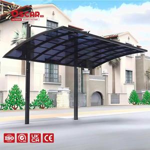 Abri de voiture <span class=keywords><strong>double</strong></span> en polycarbonate et aluminium pour deux véhicules avec protection UV, idéal pour les allées extérieures, les parkings et les zones de <span class=keywords><strong>camping</strong></span> - Product Image 1