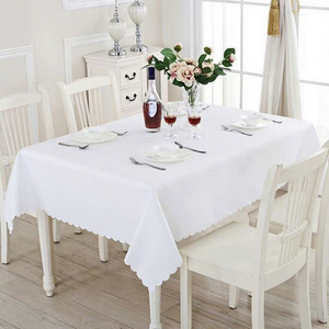 Nappe rectangulaire durable en polyester à bord ondulé pour mariage, banquet, fête, hôtel, <span class=keywords><strong>restaurant</strong></span> - Product Image 2