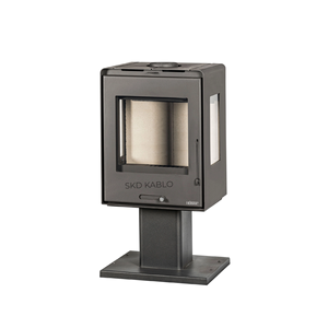 Poêle à bois autonome avec porte en verre, foyer à combustible solide, design moderne pour le chauffage domestique - Product Image 1