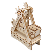 Kit de Modelo de Barco Pirata de Madera para Armar, Juguete Educativo STEM, Kit de Ensamblaje Práctico para Estudiantes, Proyecto de Manualidades para la Escuela y el Hogar