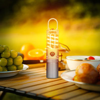 Linterna LED Recargable por USB, de Aleación de Aluminio, Impermeable, con Gancho, para Camping, Emergencias, Trabajo al Aire Libre, Largo Alcance de 1000M