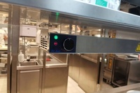 Équipement de restauration commerciale sur mesure OEM, lampe chauffante à infrarouge double en acier inoxydable 304 pour buffet d'hôtel