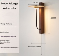 Applique Murale LED en Bois Style Rétro Japandi & Médiéval avec Interrupteur pour Salon, Hôtel, Escalier, Chevet - Lumière Jaune Effet Pierre de Grotte