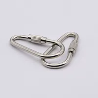 Petit mousqueton en forme de D à verrouillage par vis, simple, autobloquant, anti-chute, haute résistance, pour le camping, la randonnée, la pêche, le sac à dos