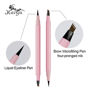 Maange-stylo adhésif 2 en 1 OEM, maquillage rose Vegan, <span class=keywords><strong>Eye</strong></span>-<span class=keywords><strong>liner</strong></span> liquide étanche, 4 pointes, micro-remplissage, pour les yeux, teinture, stylo pour sourcils - Product Image 2