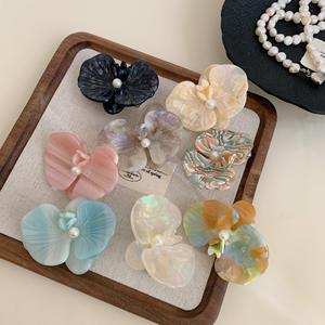 กิ๊บติดผมอะคริลิคสีสันสดใส ดีไซน์ดอกไม้ทรงไข่ สำหรับผู้หญิง ขายดี - Product Image 1