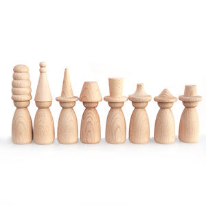 Set di Bambole in Legno di Faggio Non Finito, Forme in Legno per Fai da Te, Artigianato Artistico, Bambole con Cappello, Figure per Creazioni Artigianali OEM/ODM - Product Image 1