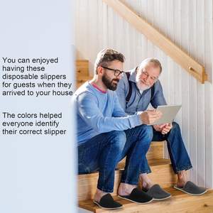 Disposable <b>Slippers</b> Soft Fleece Guest <b>Slippers</b> Washable Reusable Unisex Wedding Party Bedroom <b>Travel</b> - Product Image 2