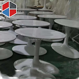 Bàn Ăn Hoa Tulip Hình Bầu Dục Cẩm Thạch Màu Trắng - Product Image 2