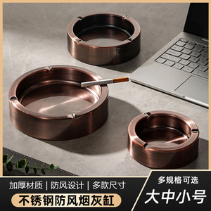 Cenicero redondo de acero inoxidable Kaiwang, grueso y duradero, para uso en cafeterías, bares y oficinas - Product Image 3