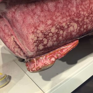 Maceta de Bonsái Hecha a Mano de Alta Calidad, Tamaño XXL, de Arcilla Morada Yixing Esmaltada en Rosa Nieve, con Patas de Nube - Product Image 6