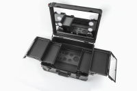 Valise de voyage professionnelle de luxe 22 pouces pour artistes, organisateur de cosmétiques, station de salon, avec Bluetooth intégré et grande fermeture éclair