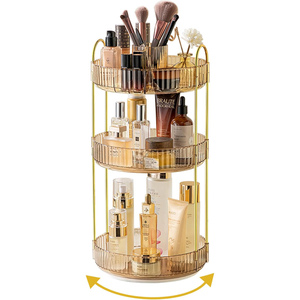 Organisateur de cosmétiques rotatif de luxe léger en PP, boîte à bijoux pour salle de bain, bacs de rangement sur pied pour la maison - Product Image 1