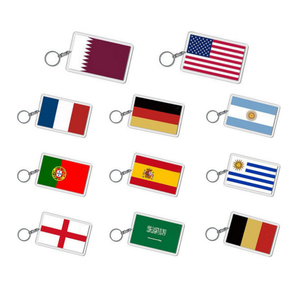 Porte-clés en acrylique avec drapeau national pour la Coupe du Monde de football 2026, porte-clés en plastique personnalisés imprimés - Product Image 1