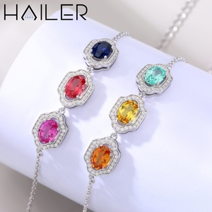 Lab Grown Pink Sapphire <strong>Bracelet</strong> 925 <strong>Sterling</strong> <strong>Silver</strong> Oval Cut Three Stone Adjustable Halo Chain <strong>Bracelet</strong> for <strong>Women</strong> Gift - Product Image 5