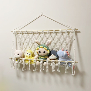 Hamac suspendu moderne en macramé tricoté pour jouets, idéal pour la décoration <span class=keywords><strong>de</strong></span> salon et <span class=keywords><strong>de</strong></span> <span class=keywords><strong>salle</strong></span> <span class=keywords><strong>de</strong></span> <span class=keywords><strong>bain</strong></span>, <span class=keywords><strong>rangement</strong></span> pour animaux en peluche - Grande Vente - Product Image 2