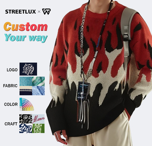 Pull jacquard personnalisé Pull surdimensionné pour hommes Pulls en tricot de gros - Product Image 1