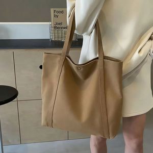 Original Design Eco Student Commuting Canvas Tote <b>Bag</b> Solid Color Versatile Reinforced Shoulder <b>Bag</b> Long Handle Custom Logo - Product Image 2