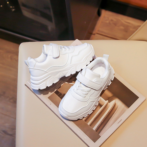 أحذية رياضية بيضاء سميكة للأطفال موديل <span class=keywords><strong>2026</strong></span> مع حزام فيلكرو ونعل سميك، أحذية كاجوال قابلة للتخصيص مباشرة من المصنع - Product Image 4